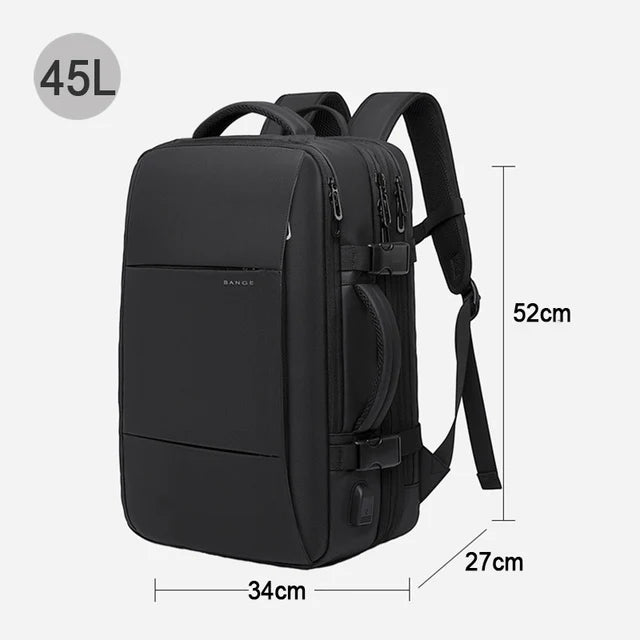 BANGE Travel Backpack Men Business Backpack School Expandable USB Bag Large Capacity 17.3 Laptop Waterproof Fashion Backpack Red Magic