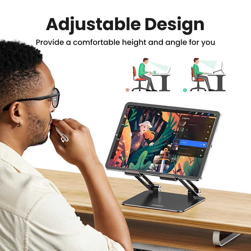 【New-in Sale】UGREEN Tablet Phone Stand Aluminum iPad Stand For iPad Pro iPhone Xiaomi Tablet Support Laptop Stand Tablet Holder Setup Lord