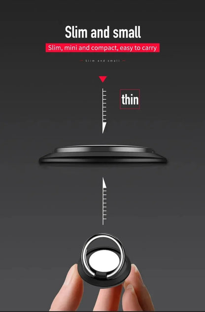 Finger Ring Holder Stand Grip 360 Rotating For Mobile Phone Car Magnetic Mount Phone Back Sticker Pad Unniversal Bracket Red Magic