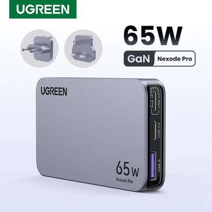 UGREEN 65W GaN Charger Quick Charge 4.0 3.0 USB C Charger For iPhone 17 16 15 Pro PD 3.0 Fast Charger For Macbook Laptop Tablet Setup Lord