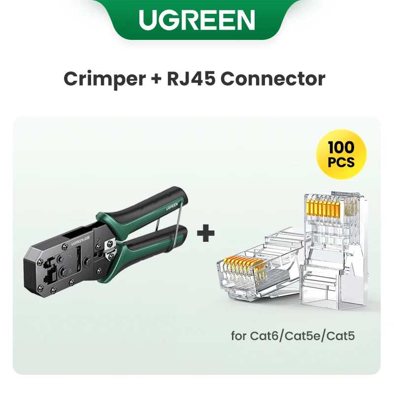 UGREEN RJ45 Crimper Tools RJ45 Crimping Pliers for CAT6/7 Ethernet Lan Cable Network Cutter Stripper Plier Multifuntion Tool Red Magic