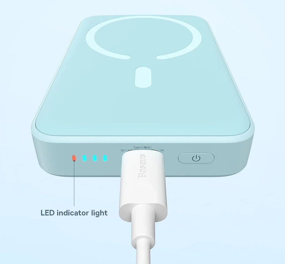 Baseus Power Bank 10000mAh Mini Magnetic Wireless Fast Charge Auto-wake For iPhone 16 15 14 13  Pro Max Magnetic Powerbank Red Magic