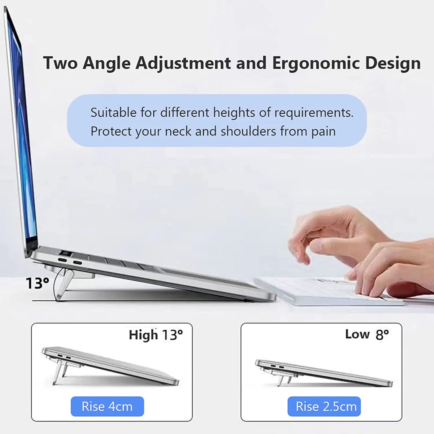 Adjustable Folding Laptop Stand Mini Legs Ultra-thin Portable Support for Macbook Notebook Cooling Holder Feet Invisible Bracket Red Magic