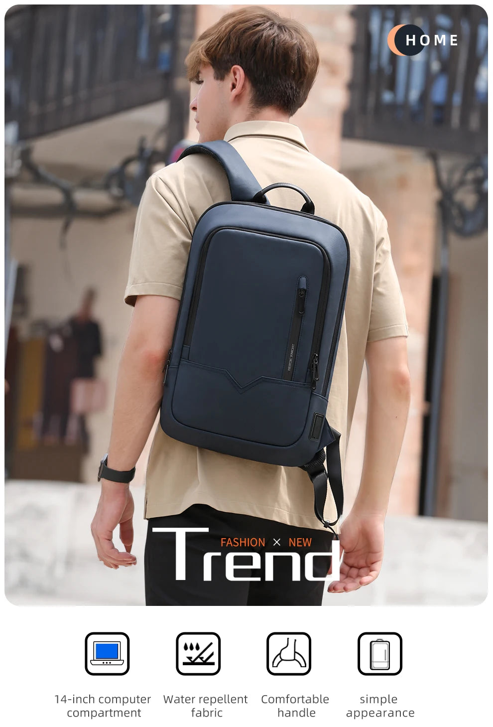HK Slim Backpack For Men 15.6 Inch Laptop Bags Waterproof Minimalist Business Backpack With USB Charging Casual Travel Work Bag Red Magic