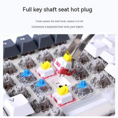 AULA F87Pro Mechanical Keyboard 2.4g/Usb/Bluetooth Tri Mode Wireless 87 Key 5 Layer Silencing Filling Suitable For Gaming+Typing Red Magic