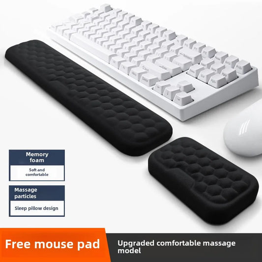 Keyboard mouse wrist rest ergonomic office typing protect relax wrist memory foam mouse pad computer notebook mouse pad Red Magic