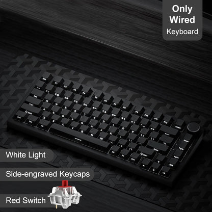Ajazz AK820/AK820Pro Gaming Mechanical Keyboard Bluetooth 5.1/Wireless/C-Wired Customized Keyboard with Knob Hot Swapping Gasket Red Magic