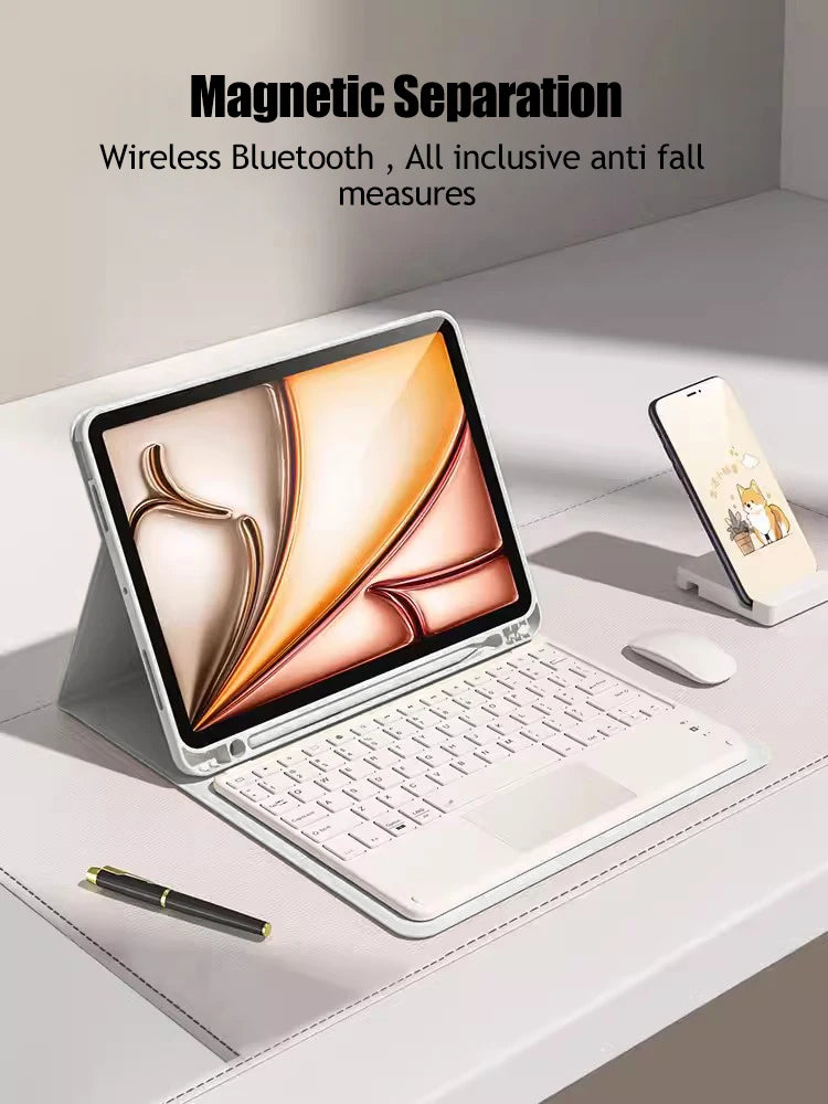Keyboard Wireless Mouse Magic For iPad Pro 13 11 Case M4 M2 2025 M3 Air 13 11 5 4 10.2 9 8 7 Generation Case Bluetooth Keyboard Red Magic