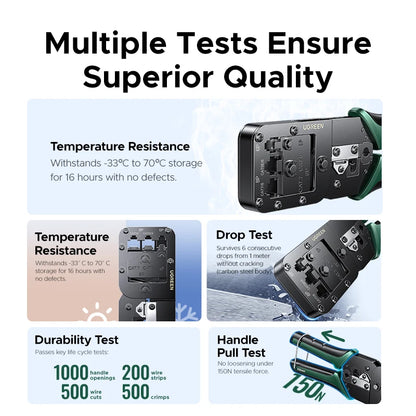 UGREEN RJ45 Crimper Tools Crimping Pliers for CAT5/6/7/8 8P/6P Ethernet Lan Cable Network Cutter Stripper Plier Multifuntion Setup Lord