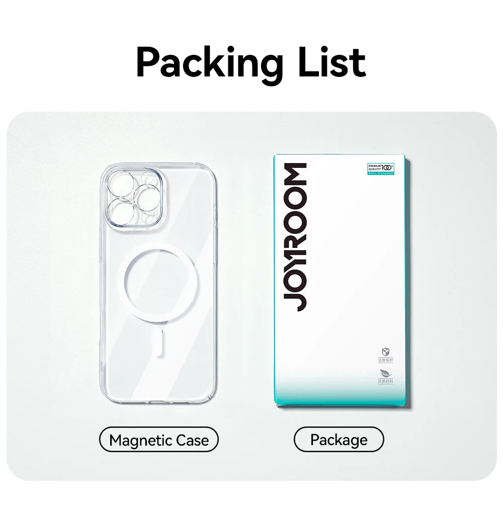 Joyroom Magnetic Case For iPhone 17 16 Pro Max Case Anti Yellow Transparent Cover For iPhone 17 Pro Wireless Charger Thin Cover Red Magic