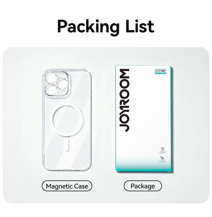 Joyroom Magnetic Case For iPhone 17 16 Pro Max Case Anti Yellow Transparent Cover For iPhone 17 Pro Wireless Charger Thin Cover Red Magic