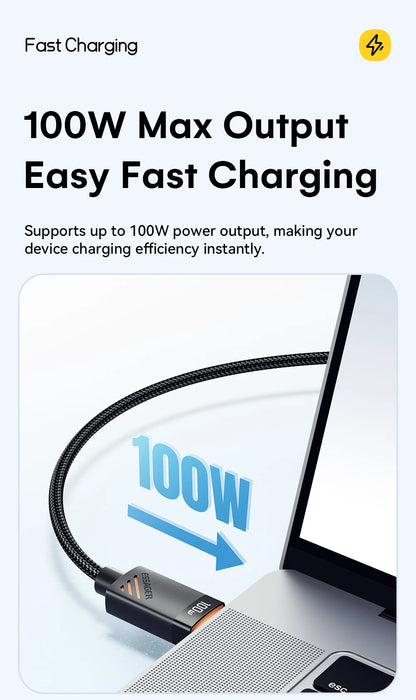 Essager 3 in 1 100W Multi USB C Charging Cable for Apple iWatch iPhone 16/15/14/13 Pro With Type C Lightning Fast Charging Cable Red Magic