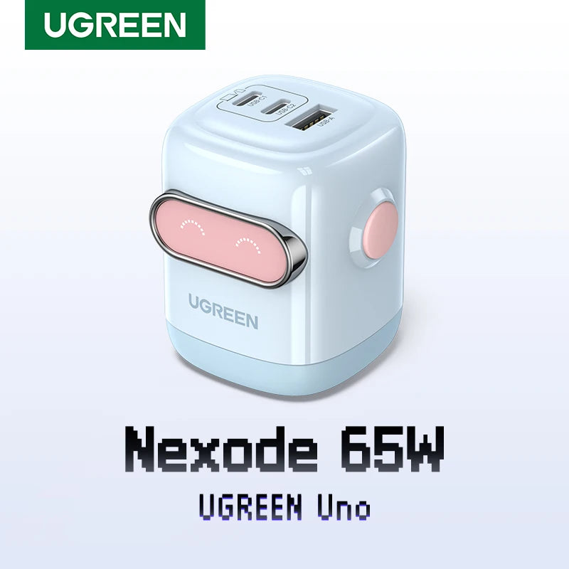 【US Plug】UGREEN 65W 30W GaN Charger Robot Design PD3.0 QC4.0 3.0 PPS Fast Charger for iPhone 17 16 15 Pro Macbook Laptops Tabl Setup Lord