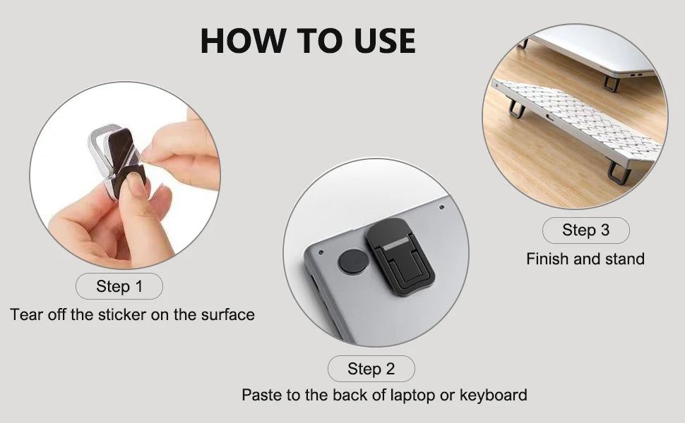 Adjustable Folding Laptop Stand Mini Legs Ultra-thin Portable Support for Macbook Notebook Cooling Holder Feet Invisible Bracket Red Magic