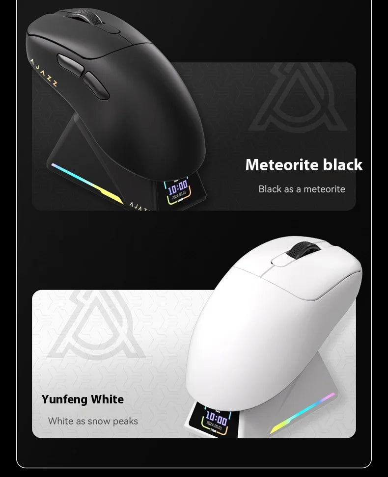 Ajazz Aj179 APEX 8k Wireless Mouse PAW3950 Sensor Three Mode Charging Base Gaming Mouse Lightweight Ergonomics 400mAh Pc Gamer Red Magic
