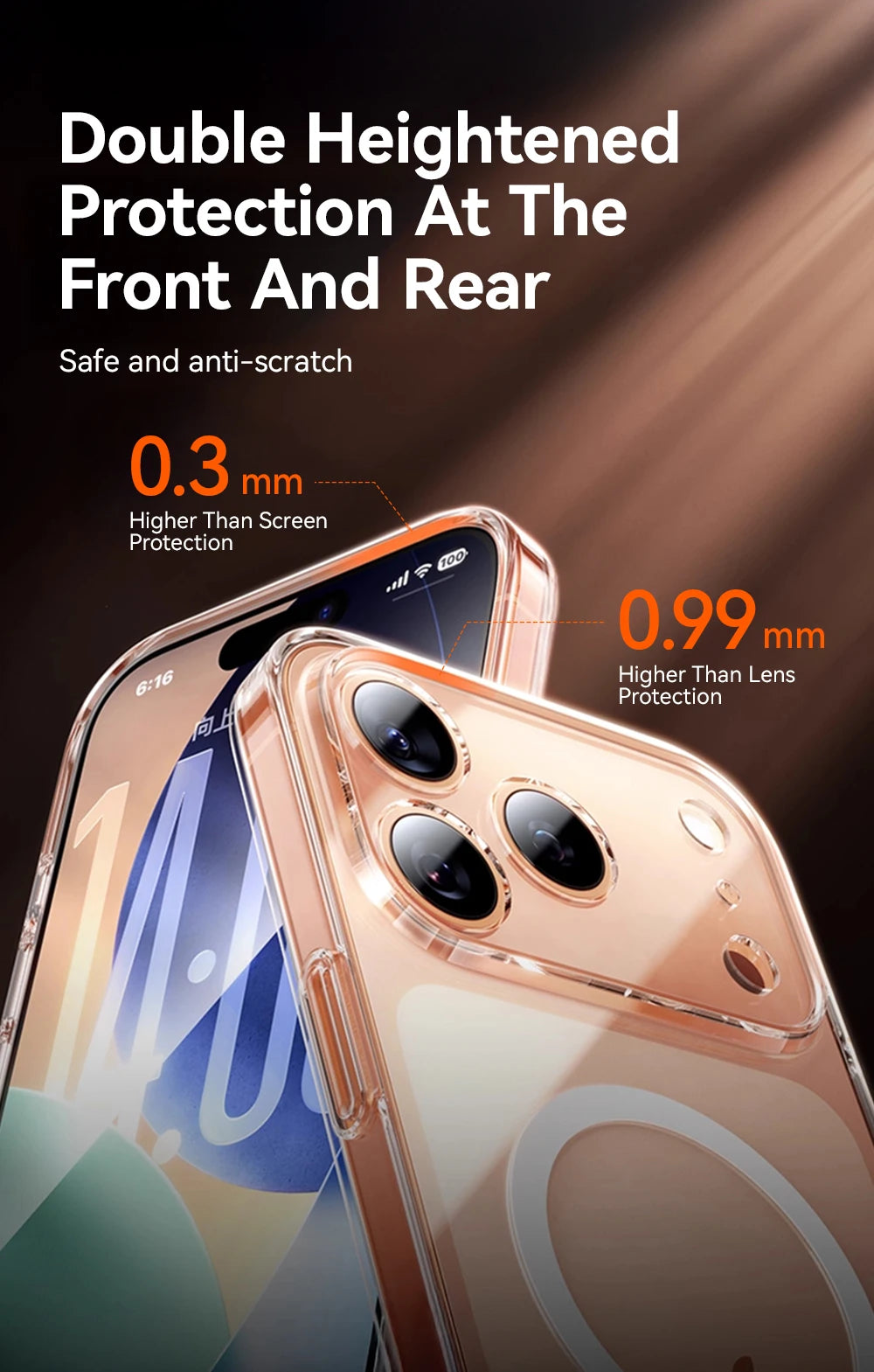 Joyroom Magnetic Case For iPhone 17 Pro Max Case Anti Yellow Transparent Cover For iPhone 17 Pro Max Wireless Charger Thin Cover Red Magic