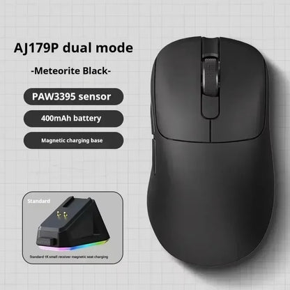Ajazz Aj179 APEX 8k Wireless Mouse PAW3950 Sensor Three Mode Charging Base Gaming Mouse Lightweight Ergonomics 400mAh Pc Gamer Red Magic
