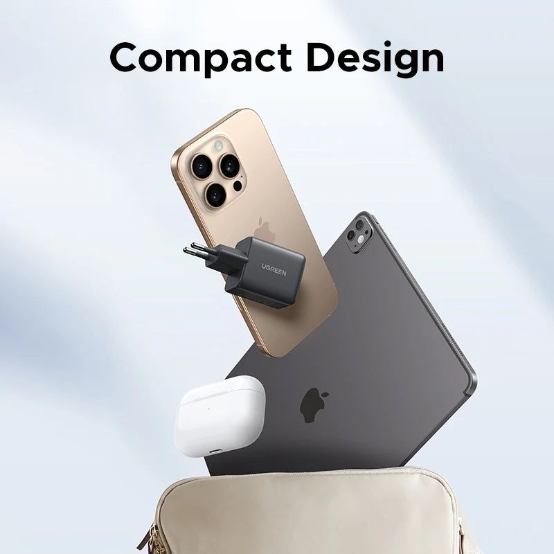 UGREEN 30W GaN Charger PD 3.0 QC4.0 USB C Charger For iPhone 17 16 15 Pro Samsung S25 Xiaomi Tablet iPad Air Pro Phone Charger Setup Lord