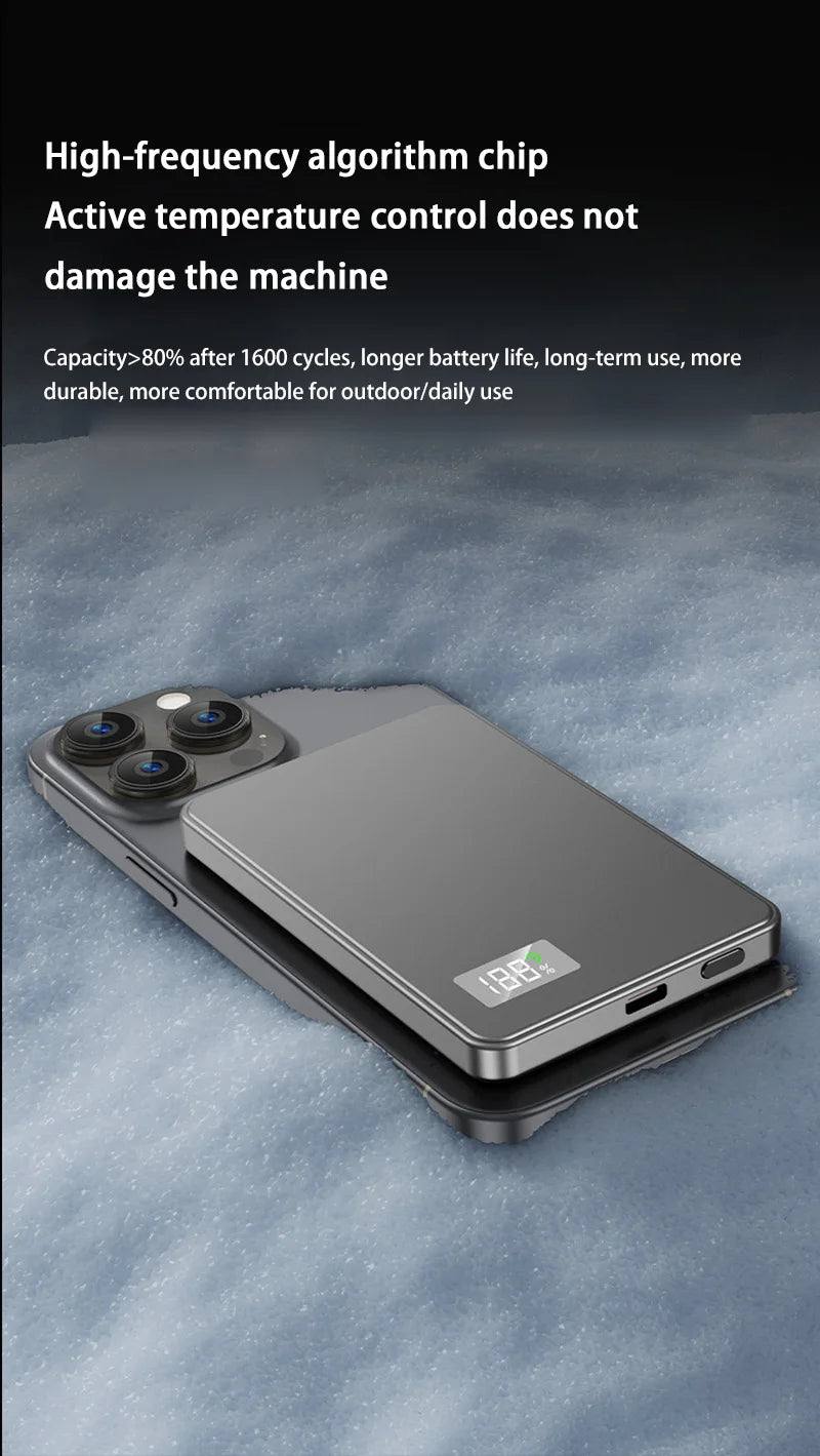 Xiaomi 500000mAh Magnetic Power Bank Portable Wireless PD22.5W Fast Charging External Battery for Magsafe For iPhone Samsung Red Magic