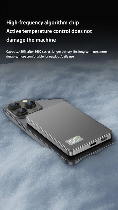 Xiaomi 500000mAh Magnetic Power Bank Portable Wireless PD22.5W Fast Charging External Battery for Magsafe For iPhone Samsung Red Magic