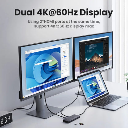 UGREEN USB C HUB 10-in-1 4K60Hz HDMI USB3.2 10Gbps PD100W RJ45 SDTF USB Splitter for Laptop Macbook Pro Air iPad Docking Station Setup Lord