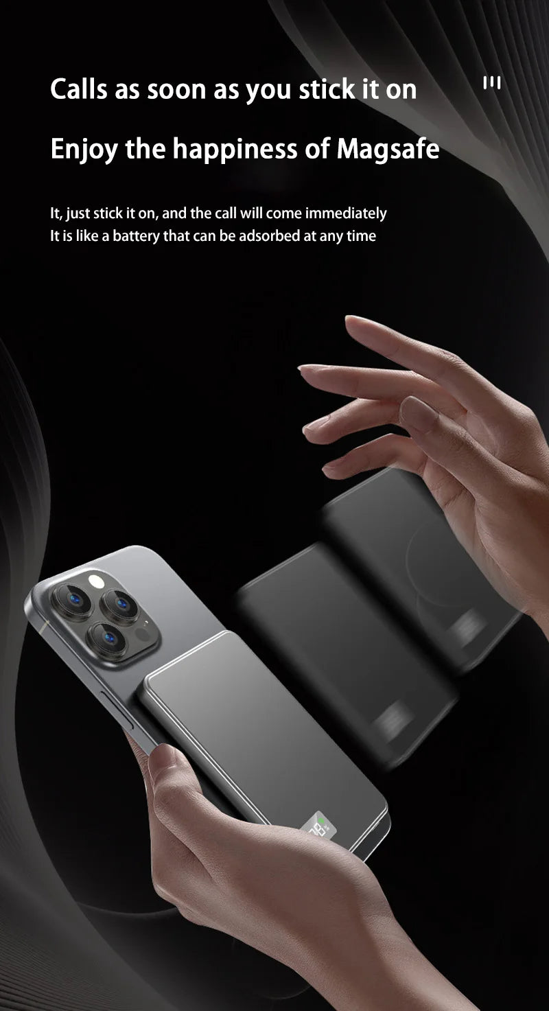 Xiaomi 500000mAh Magnetic Power Bank Portable Wireless PD22.5W Fast Charging External Battery for Magsafe For iPhone Samsung Red Magic