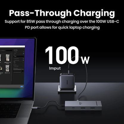 UGREEN USB C HUB Dual HDMI 7-in-1 Type-C to 4K60Hz 2HDMI 10Gbps USB-A&C Ports PD100W for MacBookPro Laptop USB Splitter Docking Setup Lord