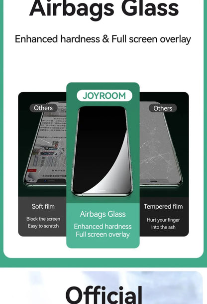 Joyroom 1/2/3pcs HD Glass Screen Protector for iPhone 16 15 14 13 12 11 Pro Max Full Screen Tempered Glass Protection for iPhone Red Magic
