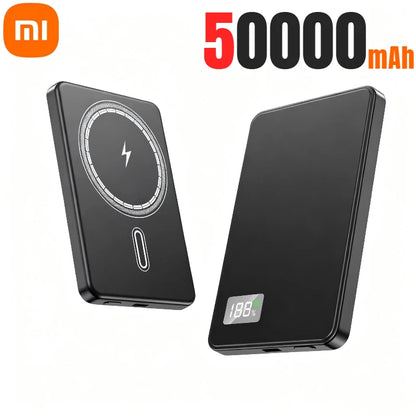 Xiaomi 500000mAh Magnetic Power Bank Portable Wireless PD22.5W Fast Charging External Battery for Magsafe For iPhone Samsung Red Magic