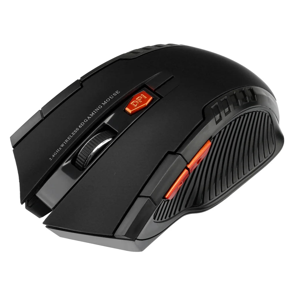 2.4G Wireless Mouse 1600DPI Optical Mouse Gamer for Computer 6 Buttons Wireless Mice with USB Receiver for PC Laptop Accessories Red Magic