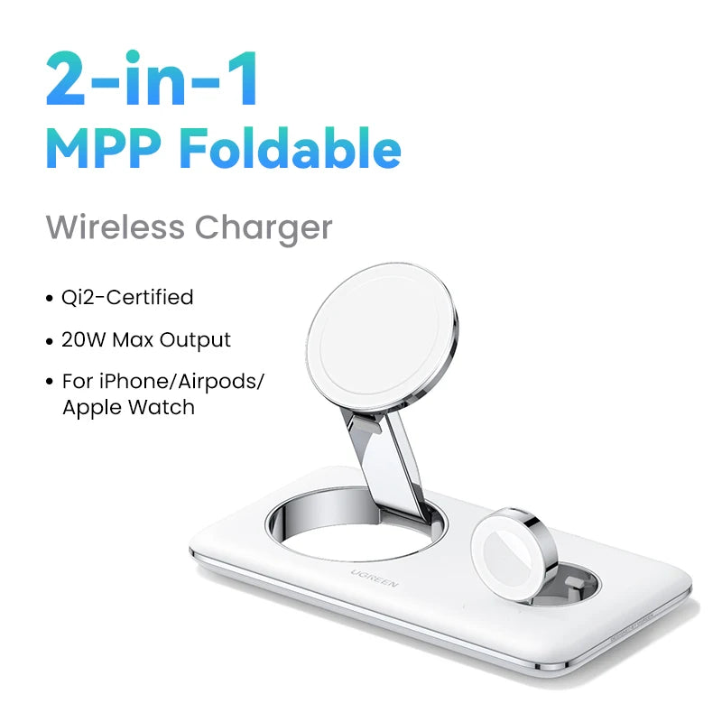 UGREEN MFi for Magsafe 25W Wireless Charger Stand 15W 3-in-1 Charging Station For iPhone 15 16 Pro Max For Apple Watch AirPods Setup Lord