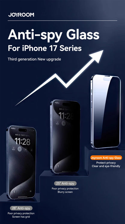 Joyroom 1/2PCS For iPhone 17 Pro Max Anti-Spy Glass Privacy Screen Protector Glass For iPhone 17 Pro 17 Air Tempered Glass Film Red Magic