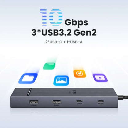 UGREEN USB C HUB 10-in-1 4K60Hz HDMI USB3.2 10Gbps PD100W RJ45 SDTF USB Splitter for Laptop Macbook Pro Air iPad Docking Station Setup Lord