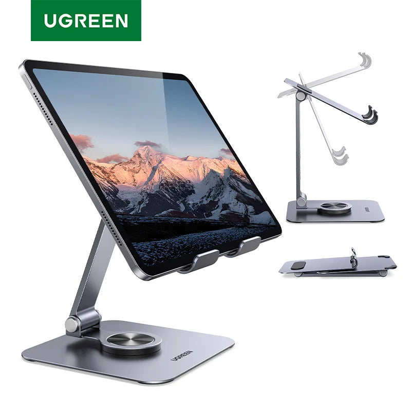 UGREEN Tablet Phone Stand For iPad Pro iPhone Xiaomi Tablet Support 360°Rotatable Aluminum iPad Stand Laptop Stand Tablet Holder Setup Lord