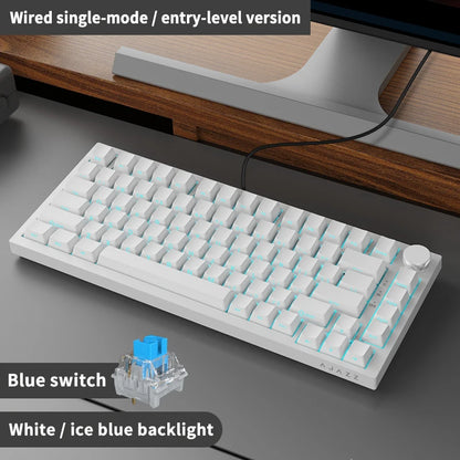 AJAZZ AK820 / AK820Pro Gaming Mechanical Keyboard 75% 82 Keys Wired Single Mode/Bluetooth Wireless Gamer Keyboard for Laptop PC Red Magic