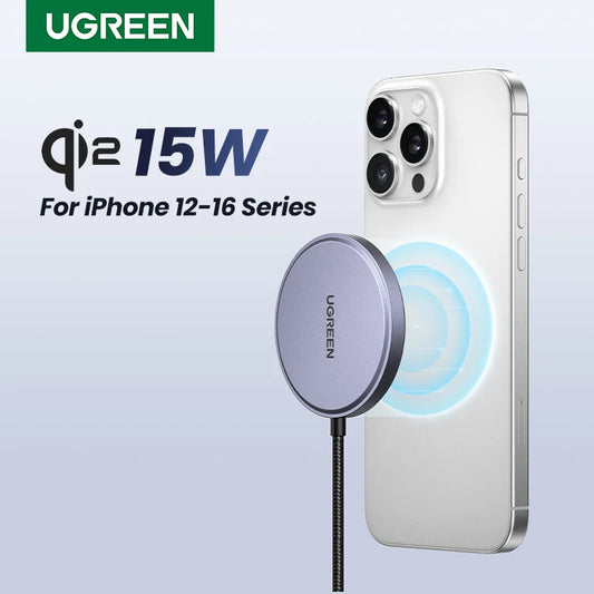 UGREEN 15W Magnetic Wireless Charger For iPhone 16 17 Pro Max Magnet Induction Charger Qi2 for Magsafe Wireless Charging Pad Setup Lord