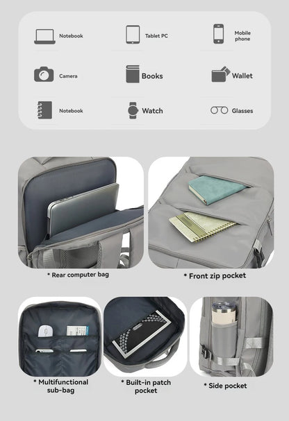 Lumin Backpack 42x18x29 Cabin Bag Travel Backpack for Men Women Hand Luggage Leisure Laptop Backpack mochila para viaje cabina Red Magic