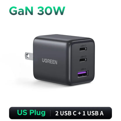 UGREEN 30W GaN Charger PD 3.0 QC4.0 USB C Charger For iPhone 17 16 15 Pro Samsung S25 Xiaomi Tablet iPad Air Pro Phone Charger Setup Lord