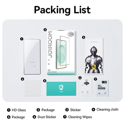 Joyroom for Samsung S25 Ultra HD Glass Screen Protector for Galaxy S24 Ultra S24 S25 S24+ S25+ Full Cover 9H HD Tempered Glass Red Magic