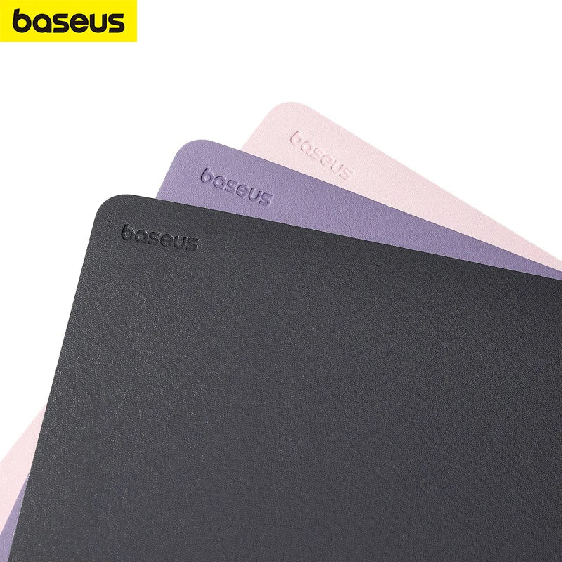 Baseus Simple Color PU Leather Mouse Mat Anti-slip Waterproof 26*21cm Mouse Pad School Supplies Office Accessories Desk Set Red Magic