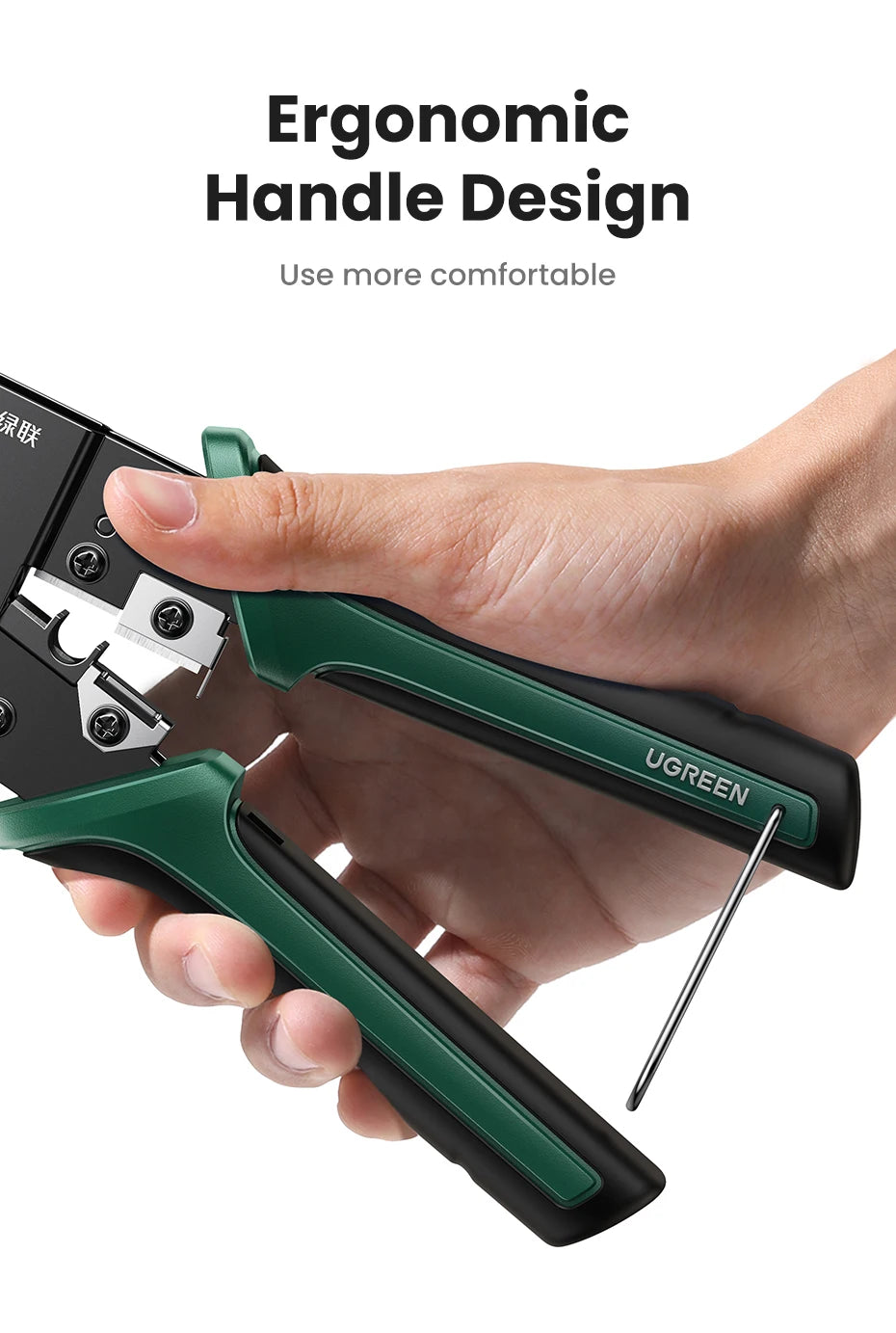 UGREEN RJ45 Crimper Tools RJ45 Crimping Pliers for CAT6/7 Ethernet Lan Cable Network Cutter Stripper Plier Multifuntion Tool Red Magic