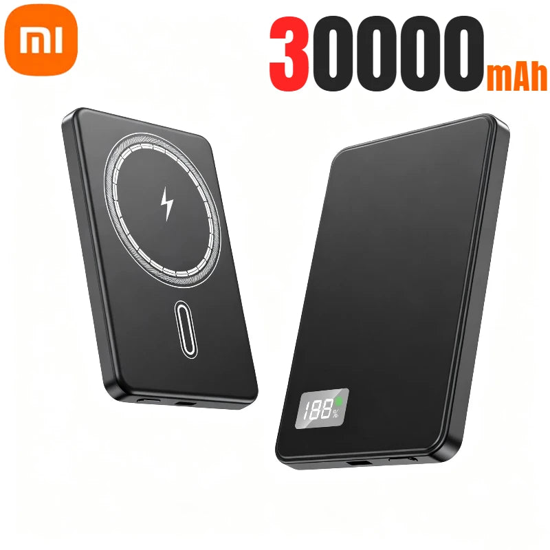 Xiaomi 500000mAh Magnetic Power Bank Portable Wireless PD22.5W Fast Charging External Battery for Magsafe For iPhone Samsung Red Magic