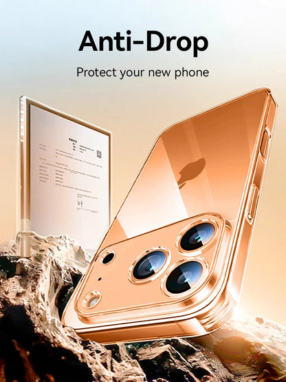 Joyroom For iPhone 17 16 15 Pro Max Case Lens Protection Anti-Yellow Case For iPhone 17 16 Pro Max Transparent Shockproof Cover Red Magic