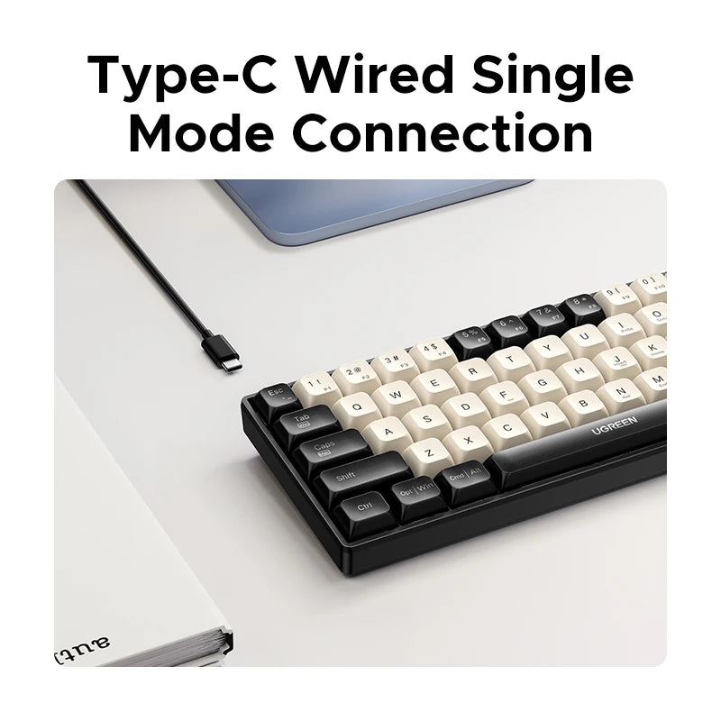 UGREEN Mechanical Keyboard 61 PBT Keycaps Wired Keyboard Russian/EN for Desktop Laptop Windows Mac OS Gaming Setup Lord