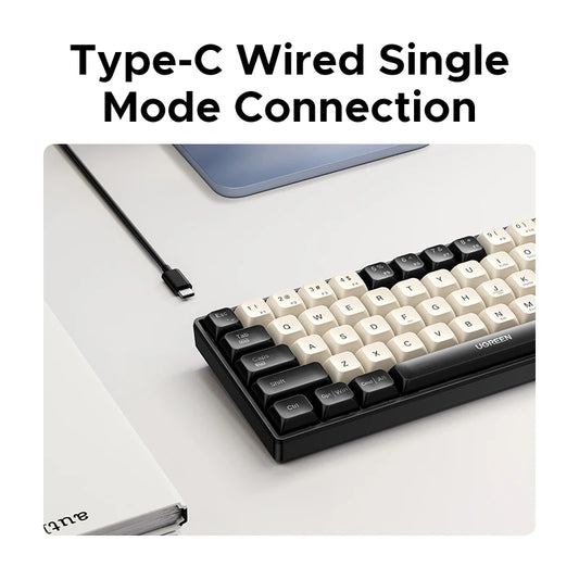 UGREEN Mechanical Keyboard 61 PBT Keycaps Wired Keyboard Russian/EN for Desktop Laptop Windows Mac OS Gaming Setup Lord