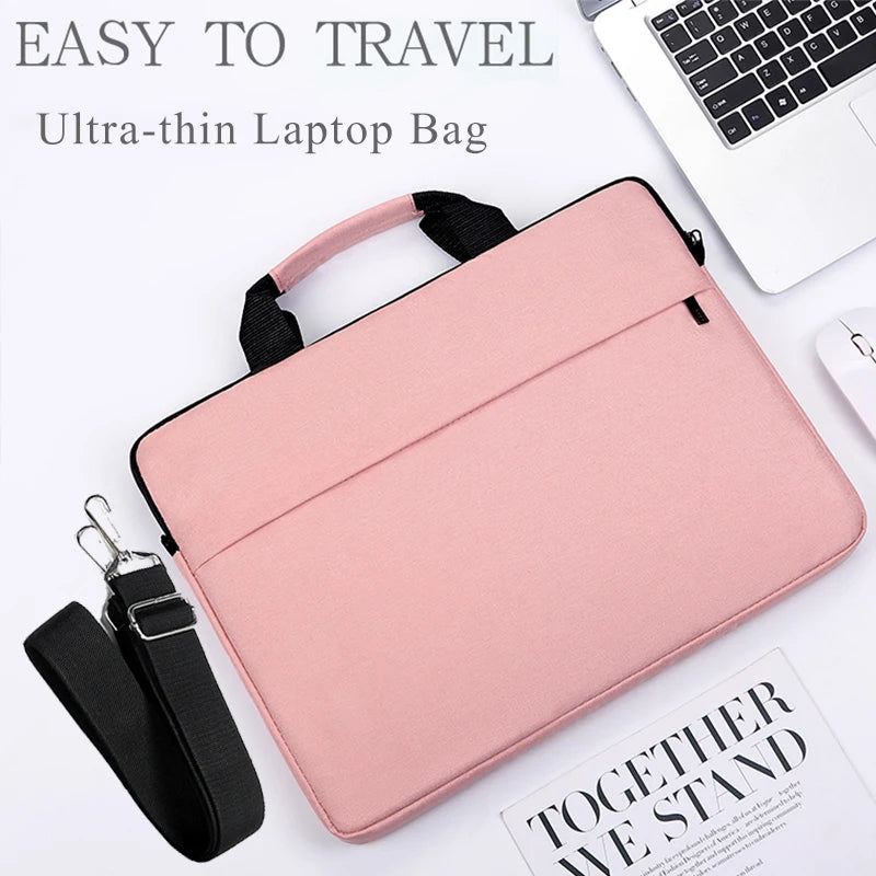 Laptop Bag Women 2025 13.3 14.1 15.6 17 Inch Office Notebook Sleeve Case Travel Computer Handbag Elegant Fashion Luxury Red Magic