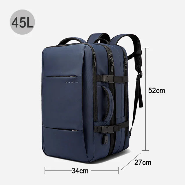 BANGE Aesthetic Men Business Backpack School Expandable USB Bag, Large Capacity 17.3 Laptop Waterproof Fashion Travel Backpack Red Magic