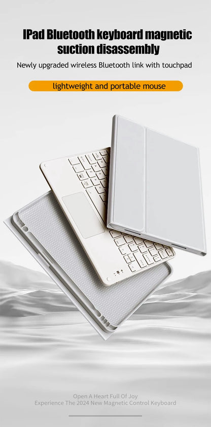 Keyboard Wireless Mouse Magic For iPad Pro 13 11 Case M4 M2 2025 M3 Air 13 11 5 4 10.2 9 8 7 Generation Case Bluetooth Keyboard Red Magic