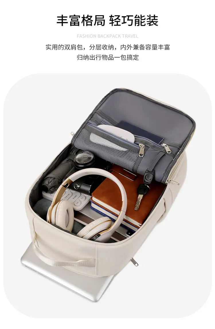 New Casual Backpack, Short-Distance Travel Backpack, Fashionable and Versatile Multi-Compartment Laptop Bag Red Magic