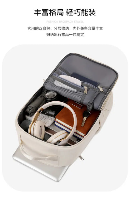 New Casual Backpack, Short-Distance Travel Backpack, Fashionable and Versatile Multi-Compartment Laptop Bag Red Magic